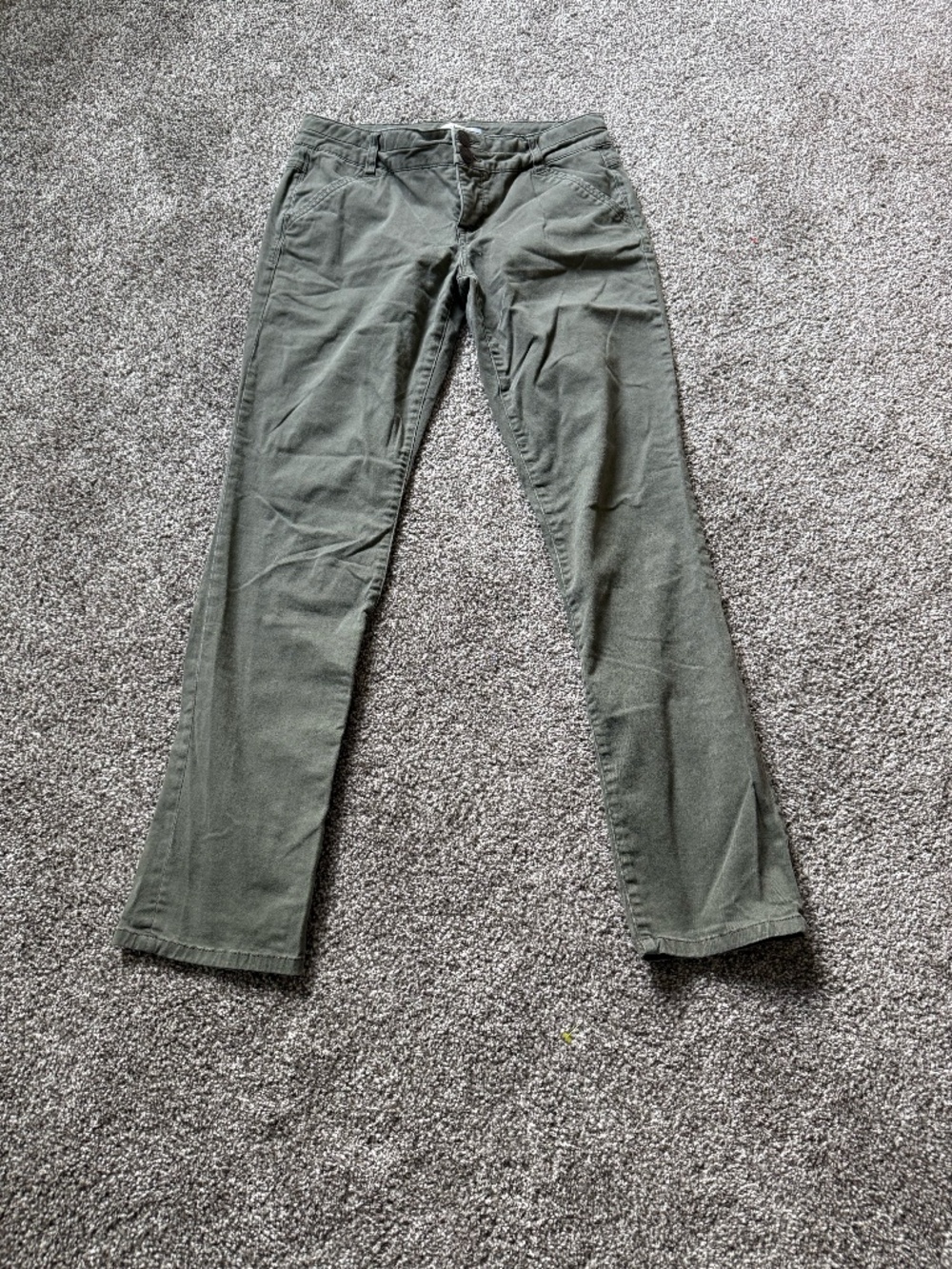 Olive Jolt Straight-Leg Pants